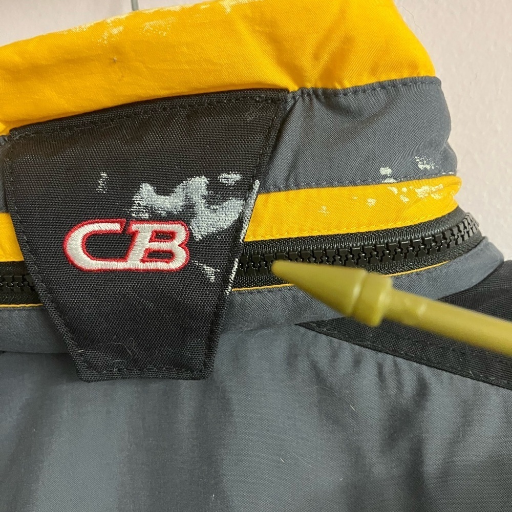 Men’s Hooded Jacket/Coat/Windbreaker, Large, Gray/Yellow/Red, CB Sports - Picture 5 of 14